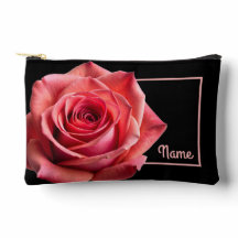 Personalised Toiletry Bag - Coral/Pink Rose