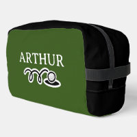 Personalised toiletry travel bag for golfer
