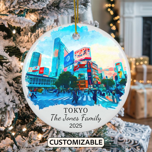 Personalised Tokyo Ornament, Japan Gift Ceramic Ornament (Creator Uploaded)
