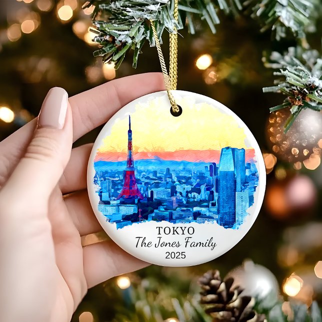 Personalised Tokyo Ornament, Japan Gift Ceramic Ornament (Creator Uploaded)