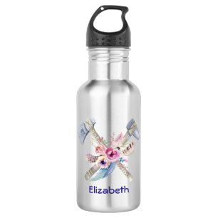 Personalised Tomahawk Feathers and Flowers 532 Ml Water Bottle