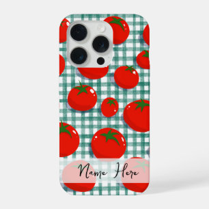 Personalised Tomato on Green Gingham Phone Case –