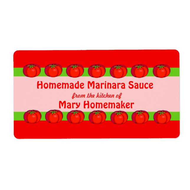 Personalised Tomato Sauce Labels (Front)
