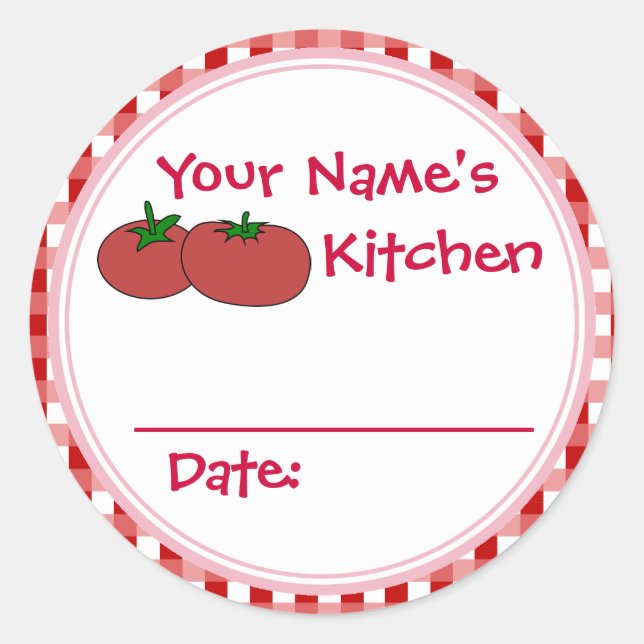 Personalised Tomatoes Berries Canning Jar Stickers (Front)
