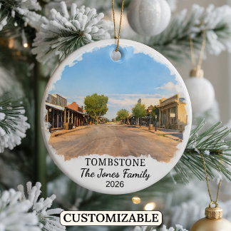 Personalised Tombstone Ornament, Custom Arizona Ceramic Ornament