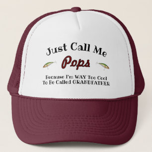 Personalised Too Cool To Be Grandfather Fishing Trucker Hat