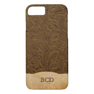 Personalised Tooled Leather Look Rustic Country Case-Mate iPhone Case