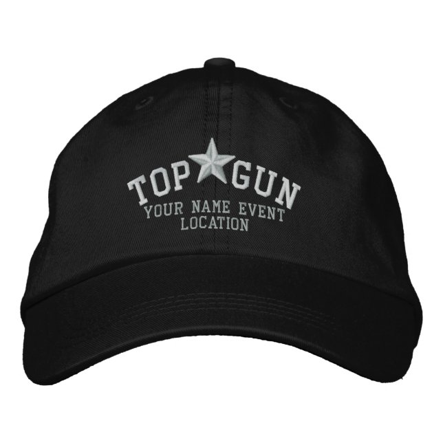 Personalised Top Gun Star Embroidery Embroidered Hat (Front)