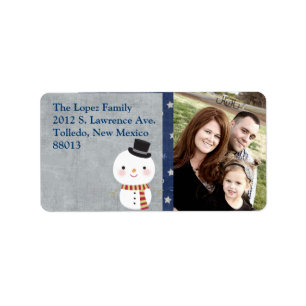 Personalised Top Hat Snowman Mailing Label