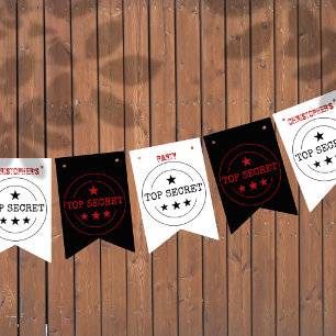 Personalised Top Secret Party  Bunting