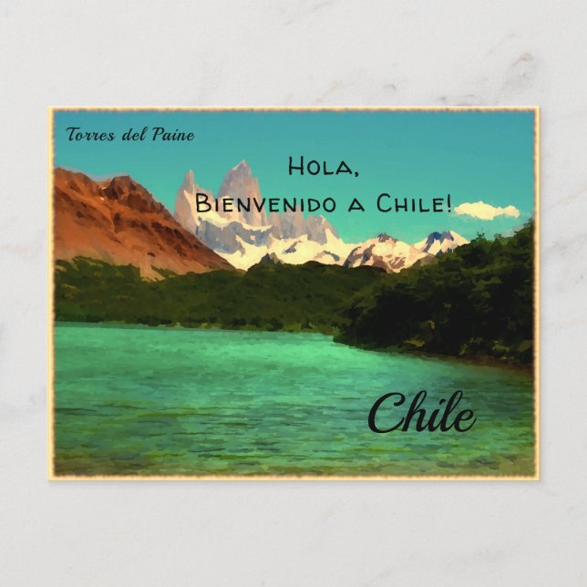 Personalised Torres del Paine,  Chile Postcard (Front)