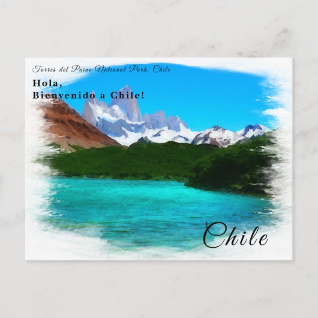 Personalised Torres Del Paine,Patagonia, Chile  Postcard (Front)