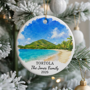 Personalised Tortola Ceramic Ornament, Custom Brit Ornament