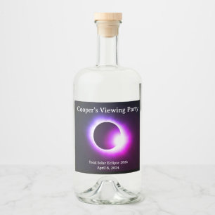 Personalised Total solar eclipse 2024 Liquor Bottle Label