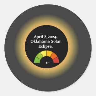 Personalised Total Solar Eclipse Oklahoma Classic Round Sticker