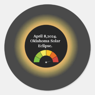 Personalised Total Solar Eclipse Oklahoma Classic Round Sticker