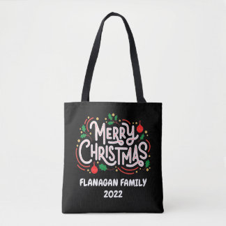 Personalised Tote Bag,Christmas, Family Name, Year Bag