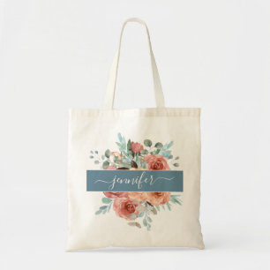 Personalised Tote Bag, Floral Tote Bag. Bridesmaid