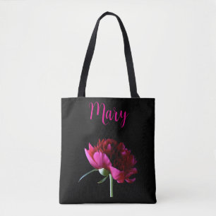 Personalised Tote Bags - Pink Peony