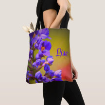 Personalised Tote Bags - Purple Flower