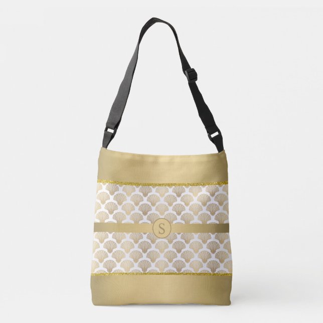 Personalised Tote with Elegant Gold Sea Shells  (Back)