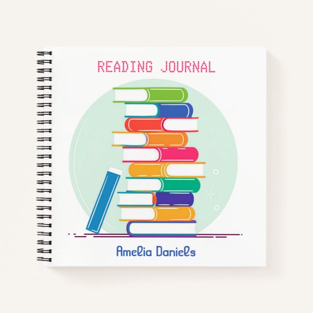 Personalised Tower of Books Reading Journal (Front)