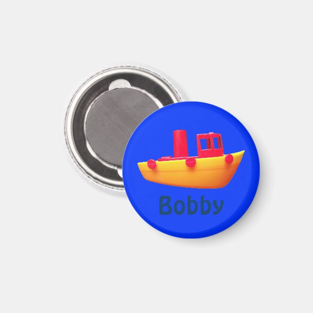 Personalised Toy Boat Magnet (Front/Back)