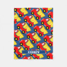 Personalised toy dump truck fleece blanket for kid