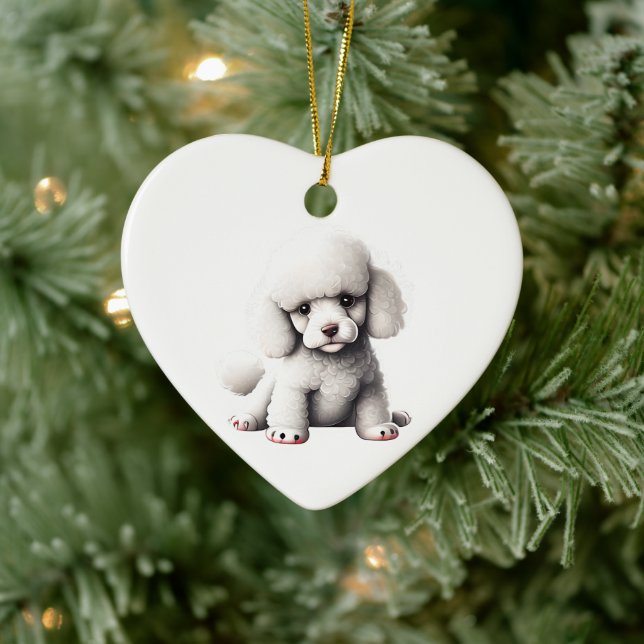 Personalised Toy Poodle Puppy Ceramic Ornament (Tree)