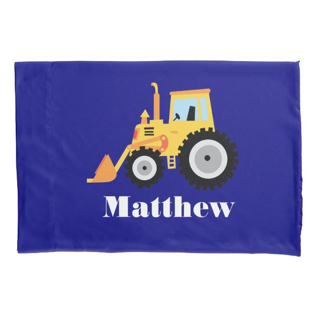 Personalised Toy Truck with Boy's Name Pillow Case (Front)