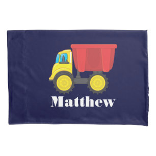 Personalised Toy Truck with Boy's Name Pillow Case