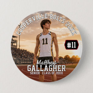 Personalised Track & Field Photo Button