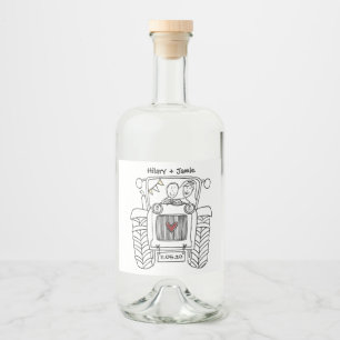 Personalised Tractor Country Wedding Bottle Label