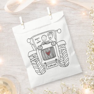 Personalised Tractor Country Wedding Favour Bag