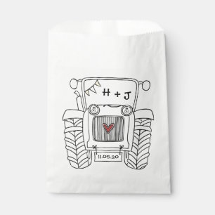 Personalised Tractor Country Wedding Favour Bag