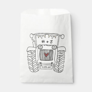 Personalised Tractor Country Wedding Favour Bag