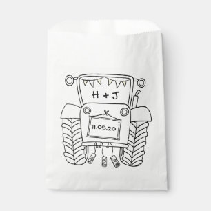 Personalised Tractor Country Wedding Favour Bag