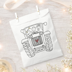 Personalised Tractor Country Wedding Favour Bag
