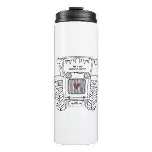 Personalised Tractor Country Wedding Gift Thermal Tumbler