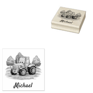 Personalised Tractor Farm Rubber Stamp