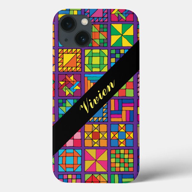 Personalised Traditional Quilt Sampler Case-Mate iPhone Case (Back)