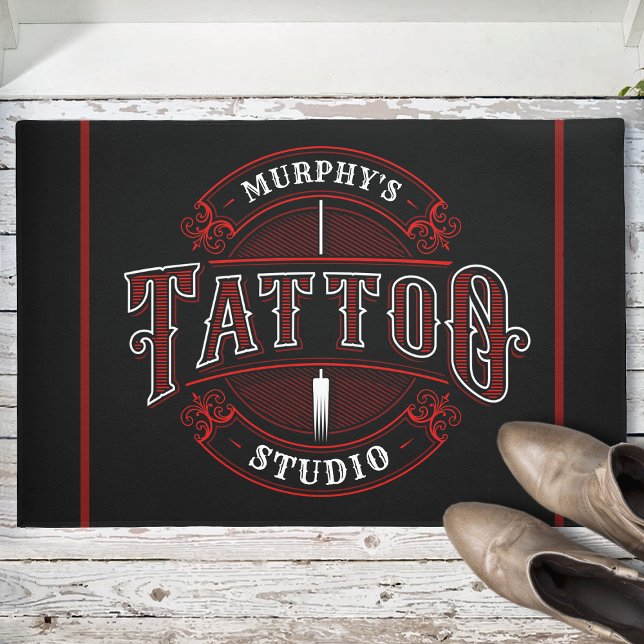 Personalised Traditional Style Tattoo Studio Shop Doormat (Creator Uploaded)