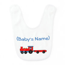 Personalised Train Baby Bib