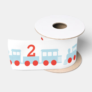 Personalised Train Birthday Party Satin Ribbon