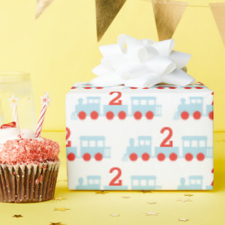 Personalised Train Birthday Party Wrapping Paper