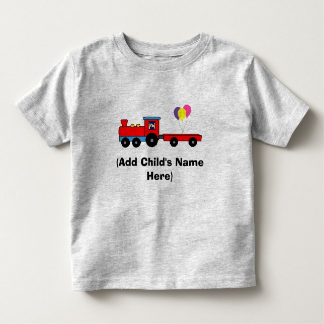 Personalised Train Birthday T-Shirt (Front)