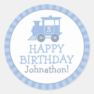 Personalised Train Kids Birthday Stickers