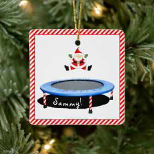 Personalised Trampoline Gymnast  Ceramic Ornament