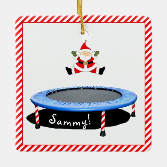 Personalised Trampoline Gymnast  Ceramic Ornament (Front)