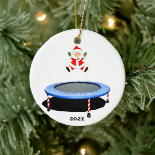 personalised trampoline gymnast ceramic tree decoration